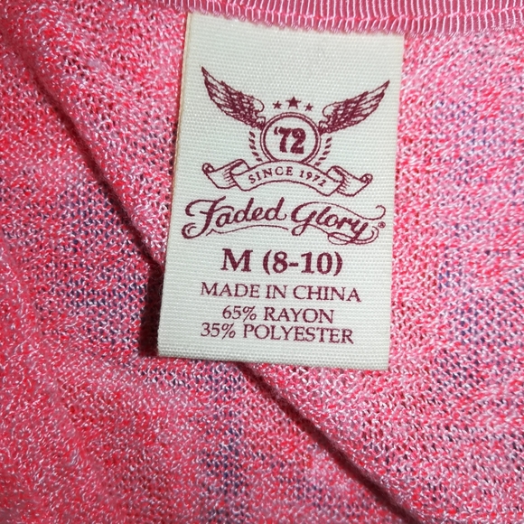 Faded Glory distressed long sleeve top size M - Picture 2 of 4